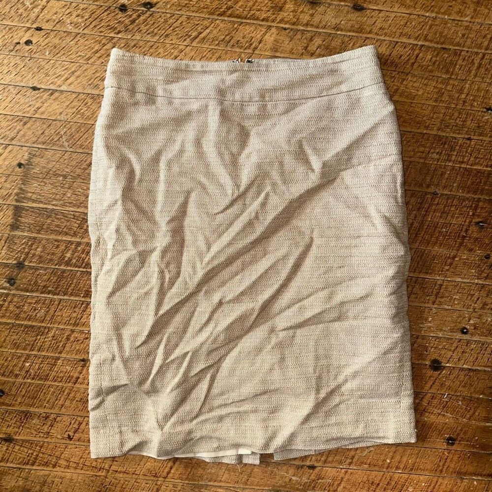 Ann Taylor brown textured business casual 0 pencil skirt